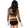 Set de top de rejilla de manga larga y braguita alta Leg Avenue, de espaldas