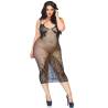 Vestido midi de red Leg Avenue 1X/2X, cuerpo entero con tacones