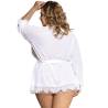 Bata Blanca Corta Talla Grande Subblime, de espaldas