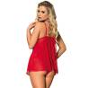Babydoll Rojo Subblime con Lazo y Encaje, en rojo, de lado