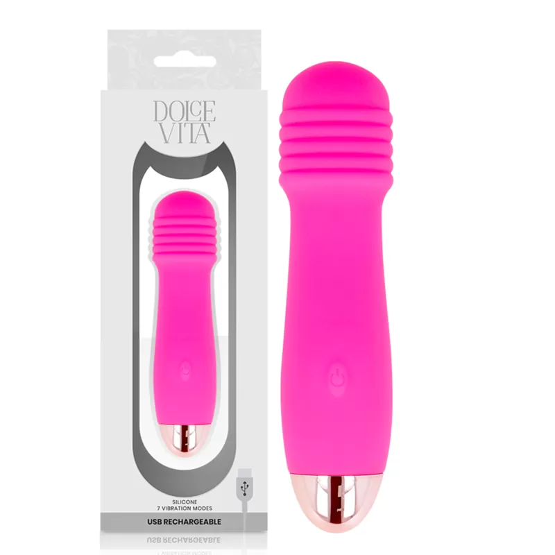 Dolce vita vibrador recargable three rosa 7 velocidades