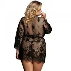 Subblime queen plus peignoir con bordados y manga de campana Subblime queen plus peignoir con bordados y manga de campana