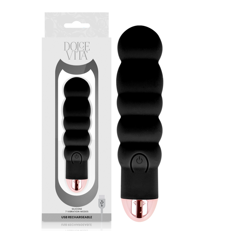 Dolce vita vibrador recargable six negro 7 velocidades