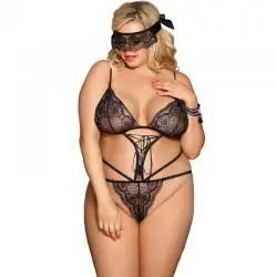 Subblime queen plus teddy con antifaz negro Subblime queen plus teddy con antifaz negro