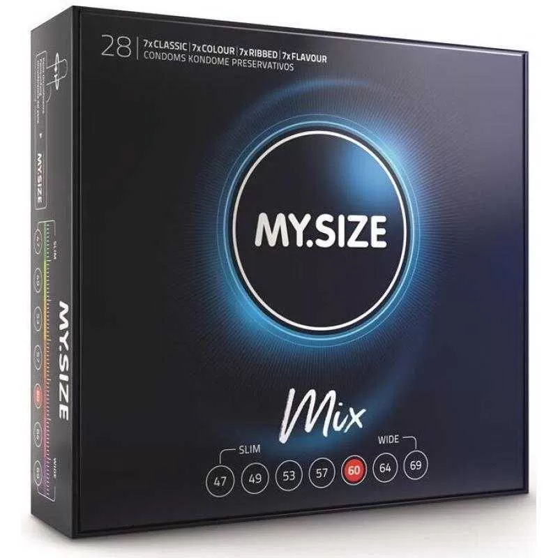 My size mix preservativos 60 mm 28 unidades