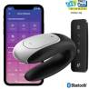 Satisfyer Double Fun negro junto a la app y su mando