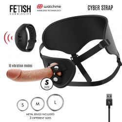 Cyber strap arnes con dildo control remoto tecnologia watchme s