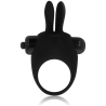 Anillo Ohmama con conejito negro, de frente