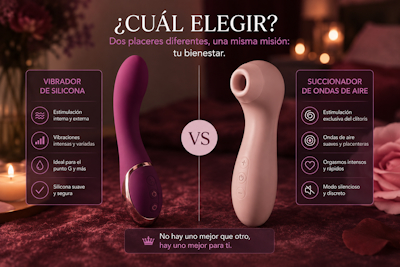 Comparativa entre un vibrador de silicona y un succionador de ondas de aire