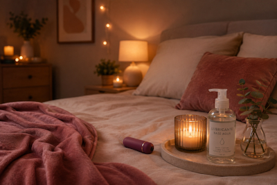 Dormitorio con luz cálida y ambiente tranquilo para un momento íntimo