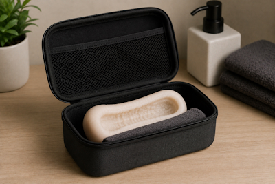 Estuche discreto para guardar juguetes eróticos masculinos limpios y secos