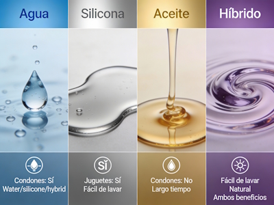 Tipos de lubricantes íntimos: Bases, características y usos