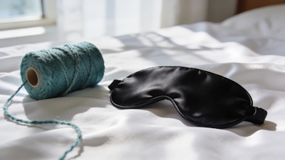 Iniciación al BDSM: Antifaz de seda negra para restricción sensorial, representando el erotismo elegante y seguro en Sexshop Boudoir.