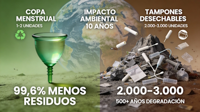 Comparativa residuos: 99,6% menos basura con copa