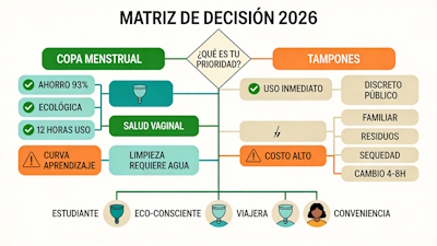 Matriz de decisión: ¿Copa o tampones? Según prioridades