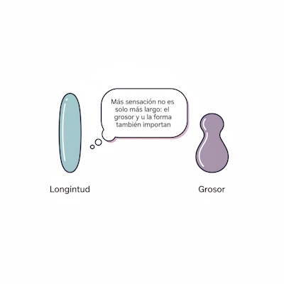 Diagrama comparando la importancia de longitud y grosor en la elección del pene sexual