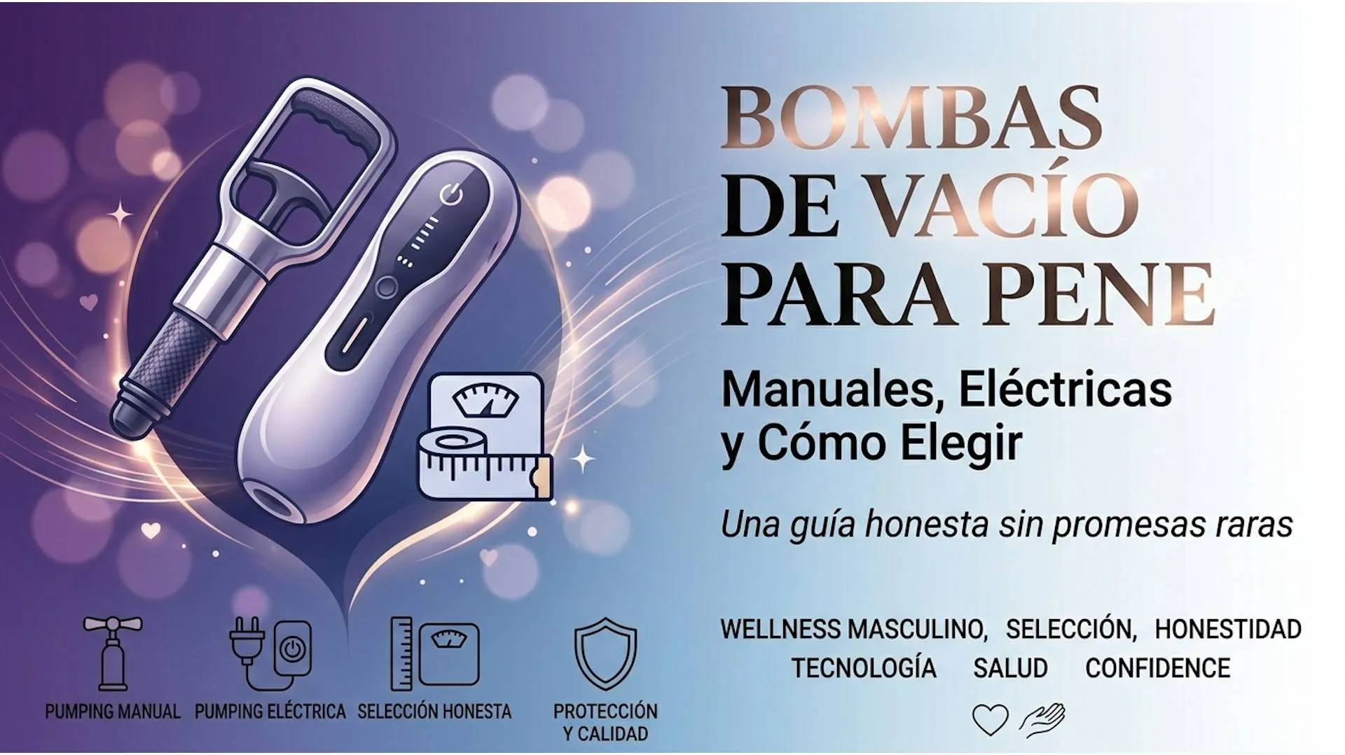 Bombas de vacío para pene: manuales, eléctricas y cómo elegir sin promesas raras