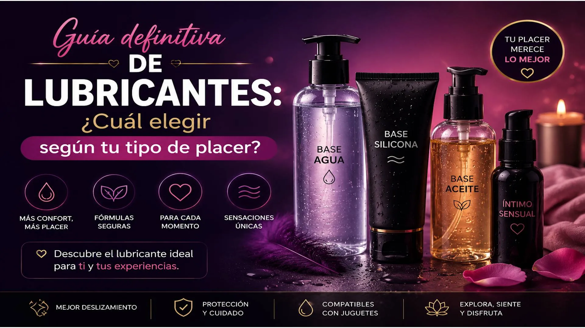Guía definitiva de lubricantes: ¿Cuál elegir según tu tipo de placer?