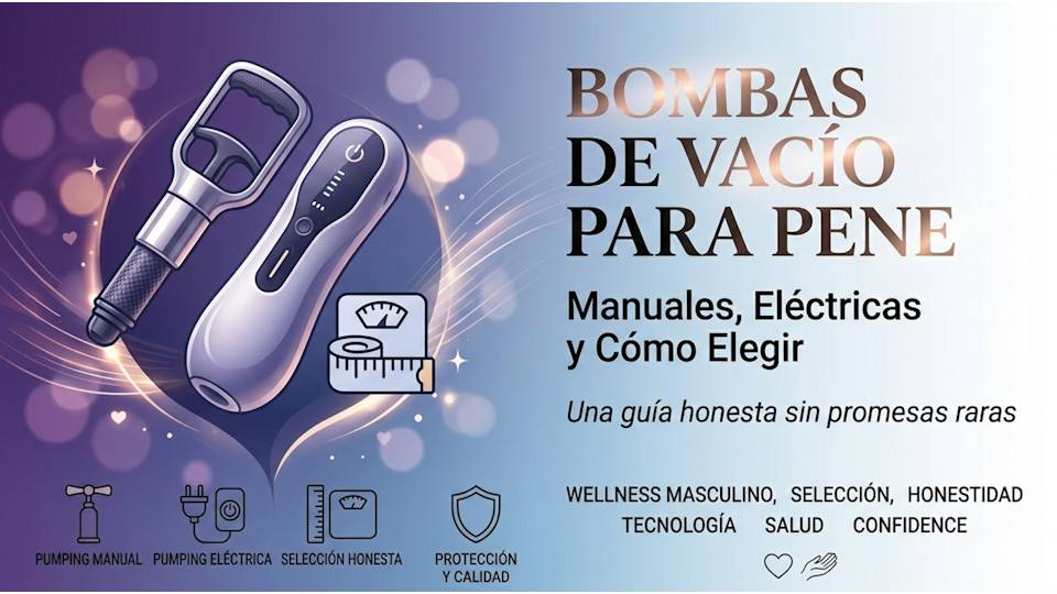 Bombas de vacío para pene: manuales, eléctricas y cómo elegir sin promesas raras