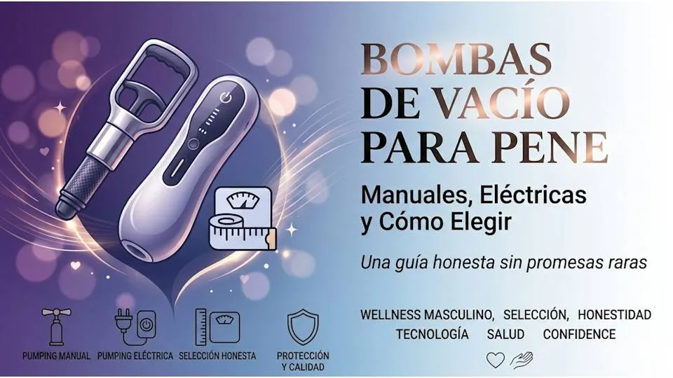 Bombas de vacío para pene: manuales, eléctricas y cómo elegir sin promesas raras