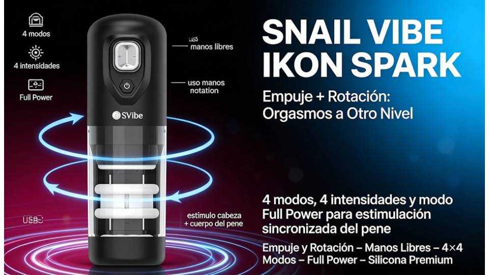 Snail Vibe Ikon Spark: el masturbador con empuje y rotación que lleva tus orgasmos a otro nivel